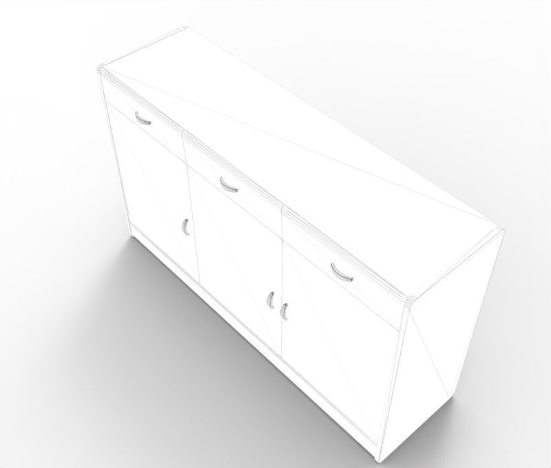 Modern Drawer Low-poly 3D model_9