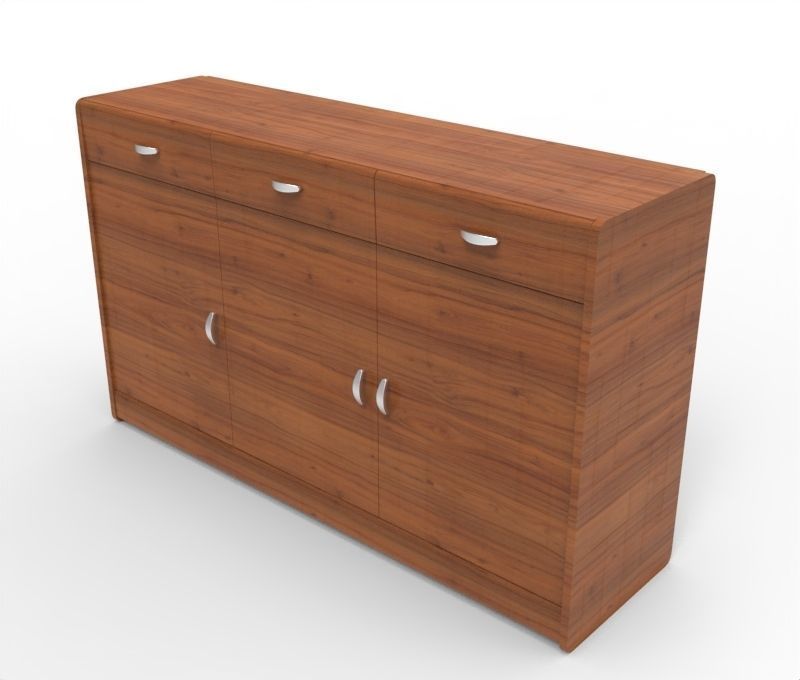 Modern Drawer Low-poly 3D model_2