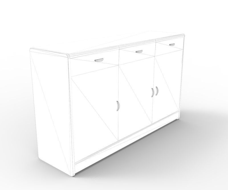 Modern Drawer Low-poly 3D model_6