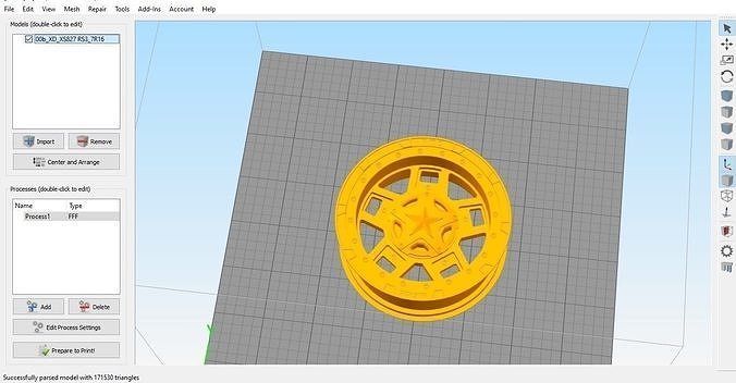 For 3D Printing - Rim 16 x 7 3D print model