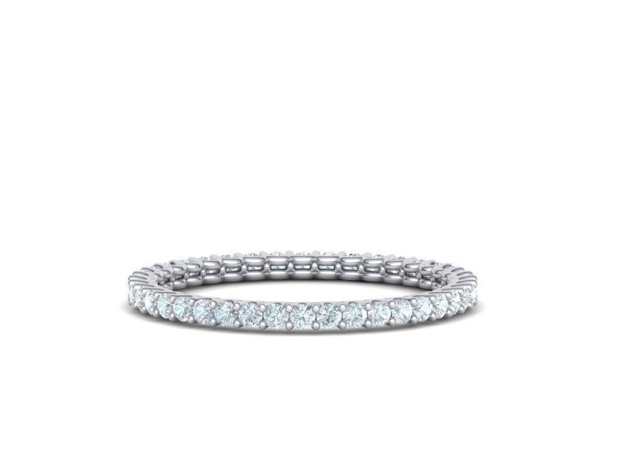 Stackable Diamond Eternity Ring Small Stones MANY FINGERS 3D print model_4