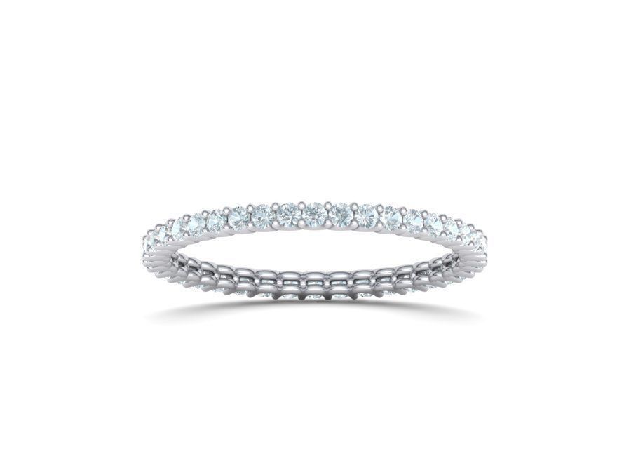 Stackable Diamond Eternity Ring Small Stones MANY FINGERS 3D print model_7