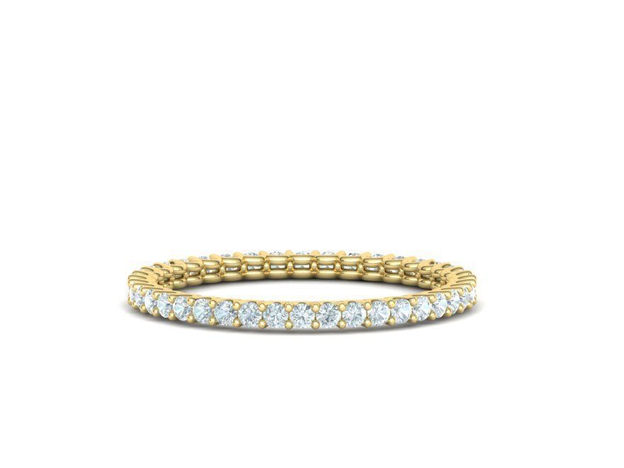 Stackable Diamond Eternity Ring Small Stones MANY FINGERS 3D print model_5