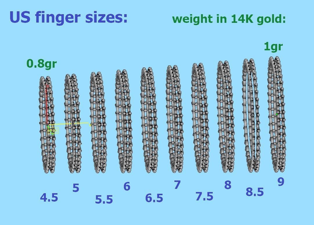 Stackable Diamond Eternity Ring Small Stones MANY FINGERS 3D print model_20