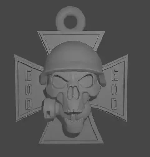 Iron Cross German Cross Skull EOD 3D print model