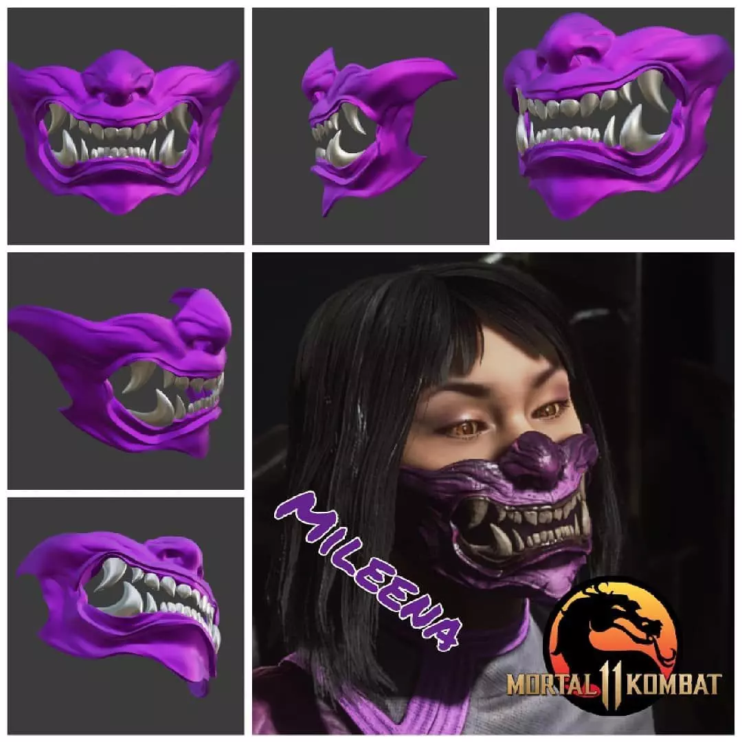 Mileena mask from Mortal Kombat 11 - Kiantan Slayer 3D print model