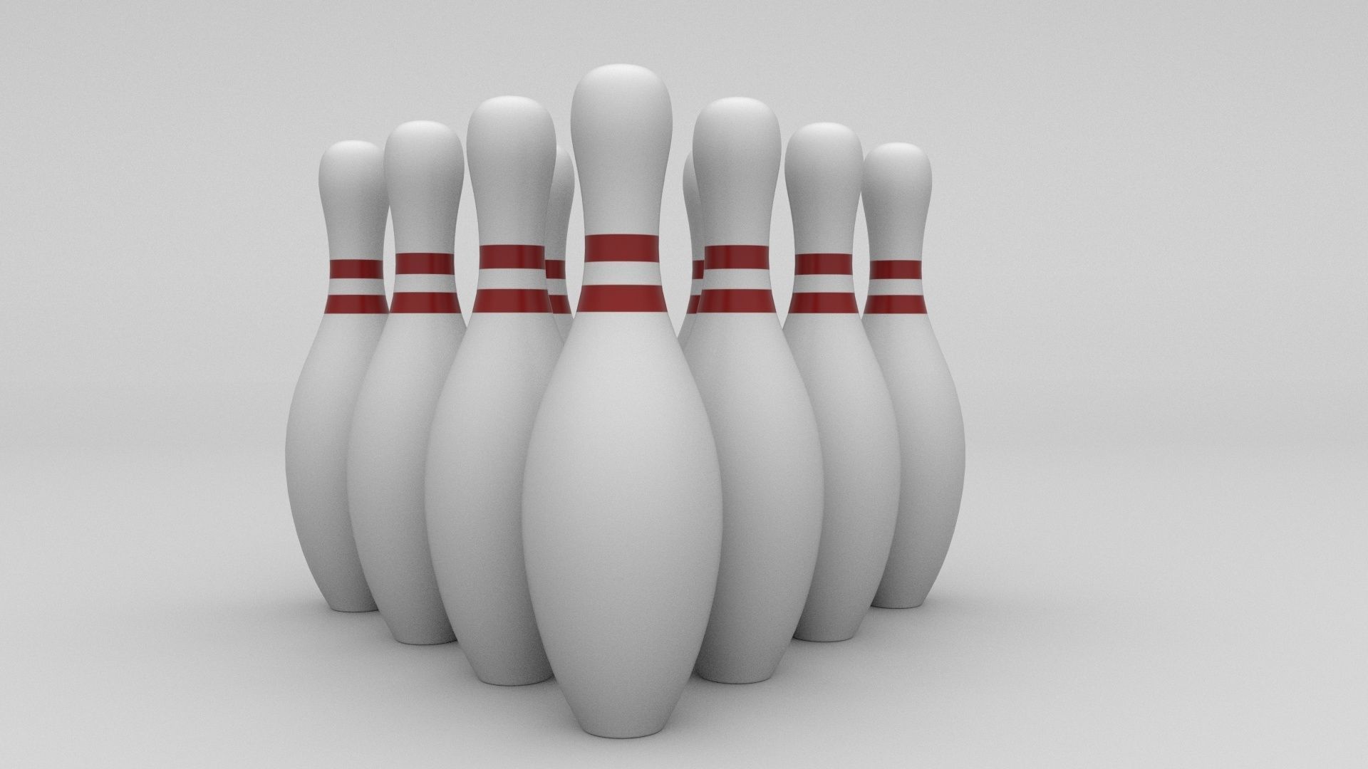 Bowling pin Low-poly 3D model_6