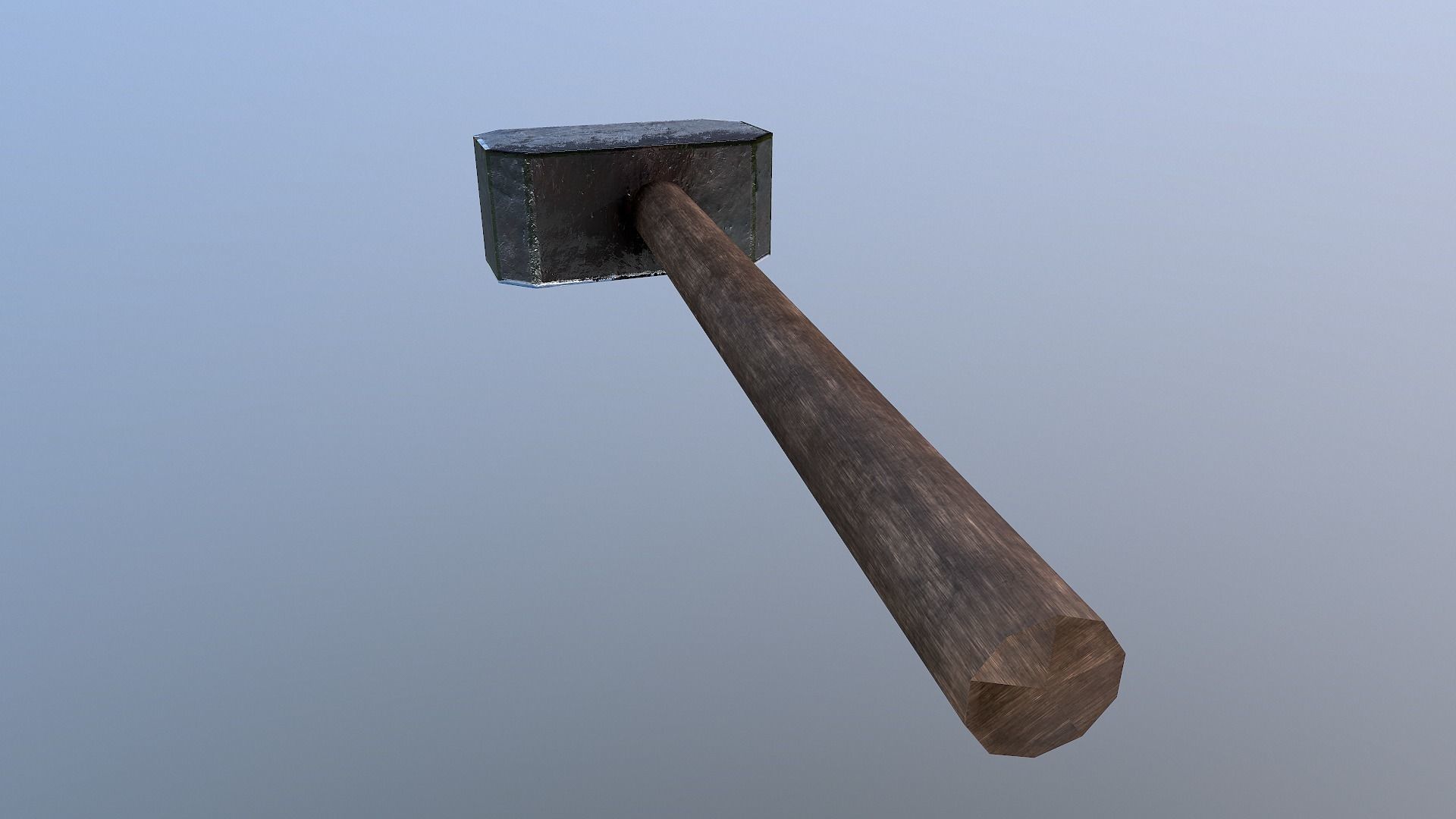 Low Poly Hammer  Free low-poly 3D model_4
