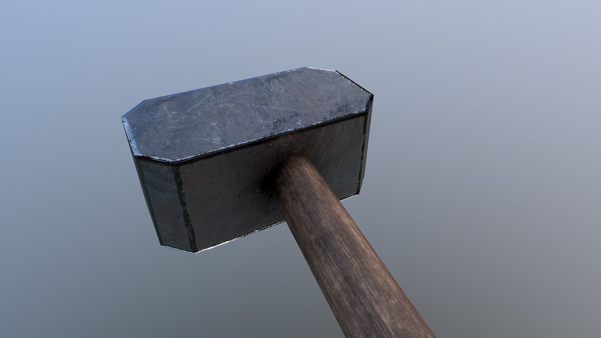 Low Poly Hammer  Free low-poly 3D model_3
