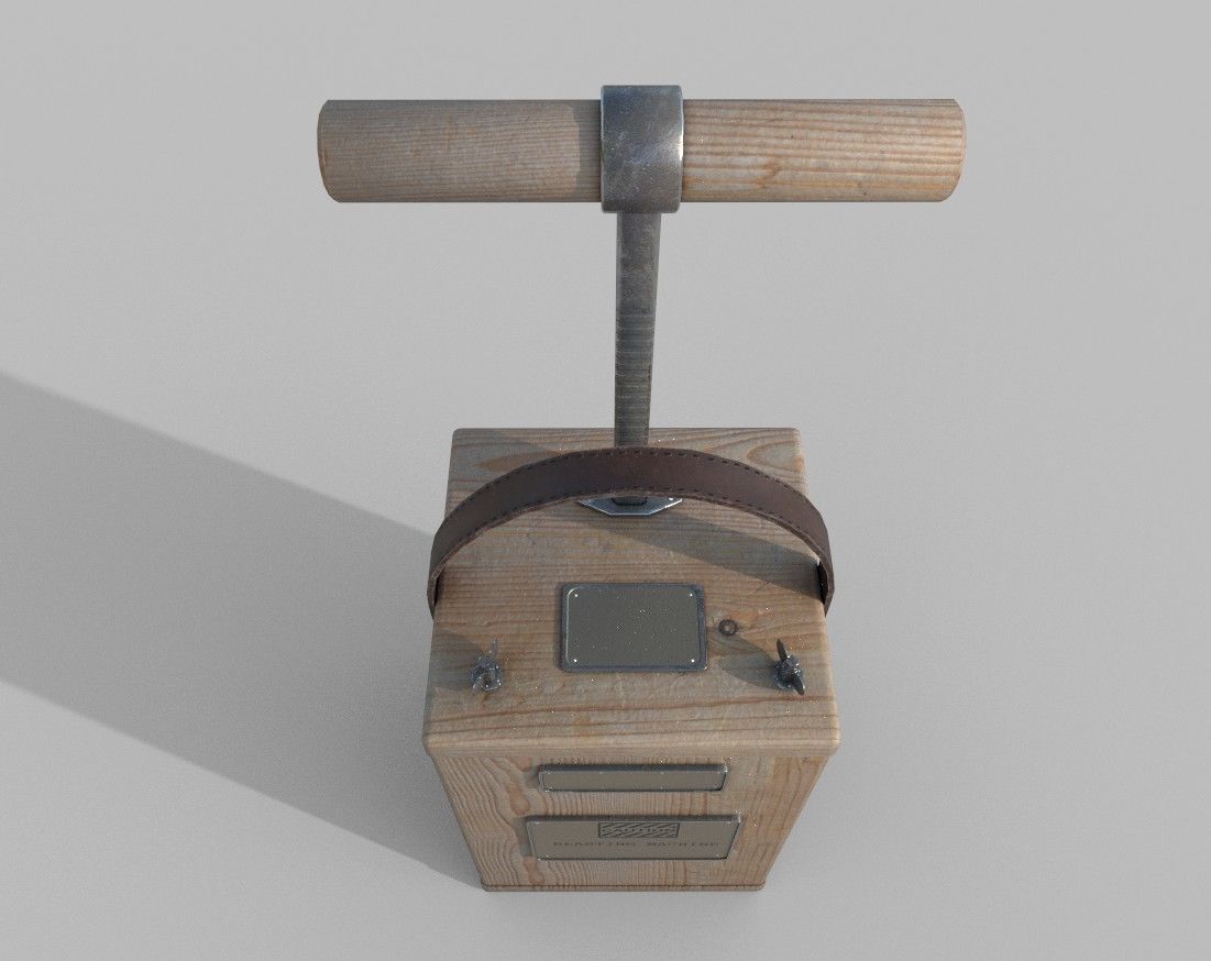 TNT Detonator Low-poly 3D model_7