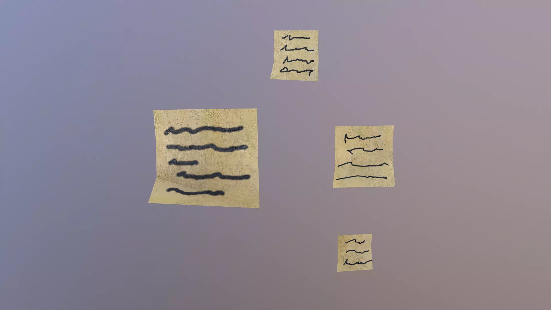 Note Papers Free low-poly 3D model