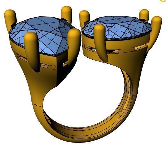 Emerald Ring 3D print model_8