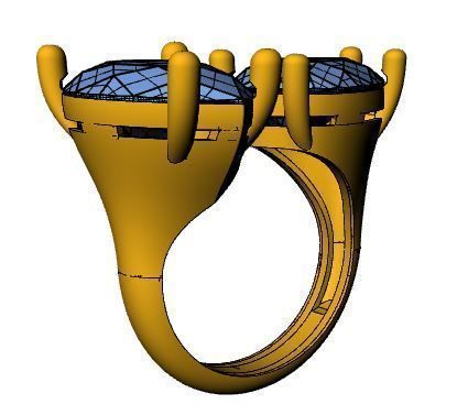 Emerald Ring 3D print model_9