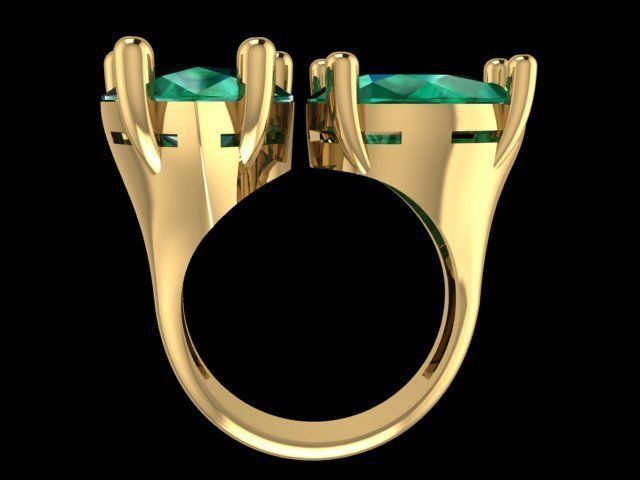 Emerald Ring 3D print model_1