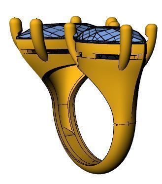 Emerald Ring 3D print model_11