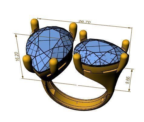 Emerald Ring 3D print model_10