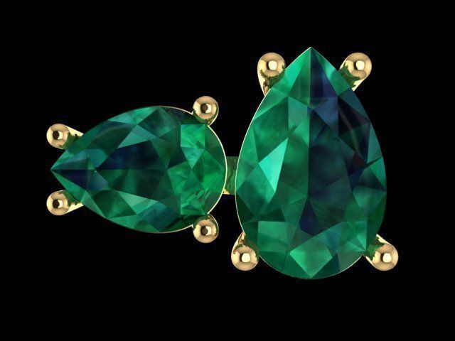 Emerald Ring 3D print model_6