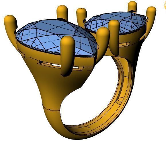 Emerald Ring 3D print model_7