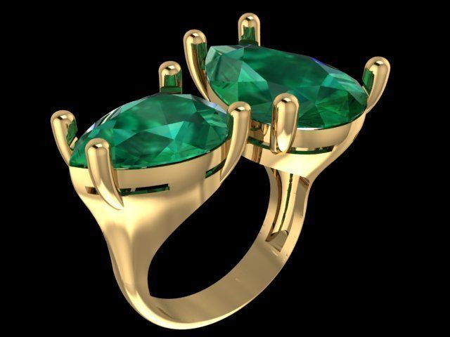 Emerald Ring 3D print model_5