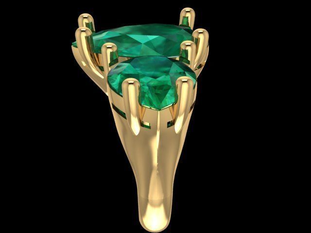Emerald Ring 3D print model_3