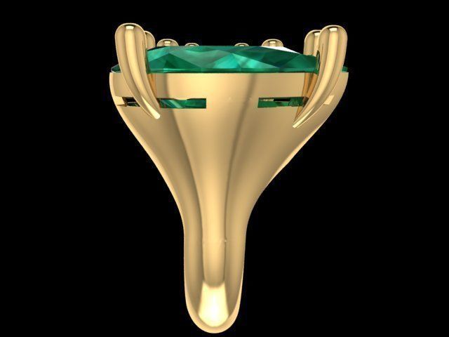 Emerald Ring 3D print model_2