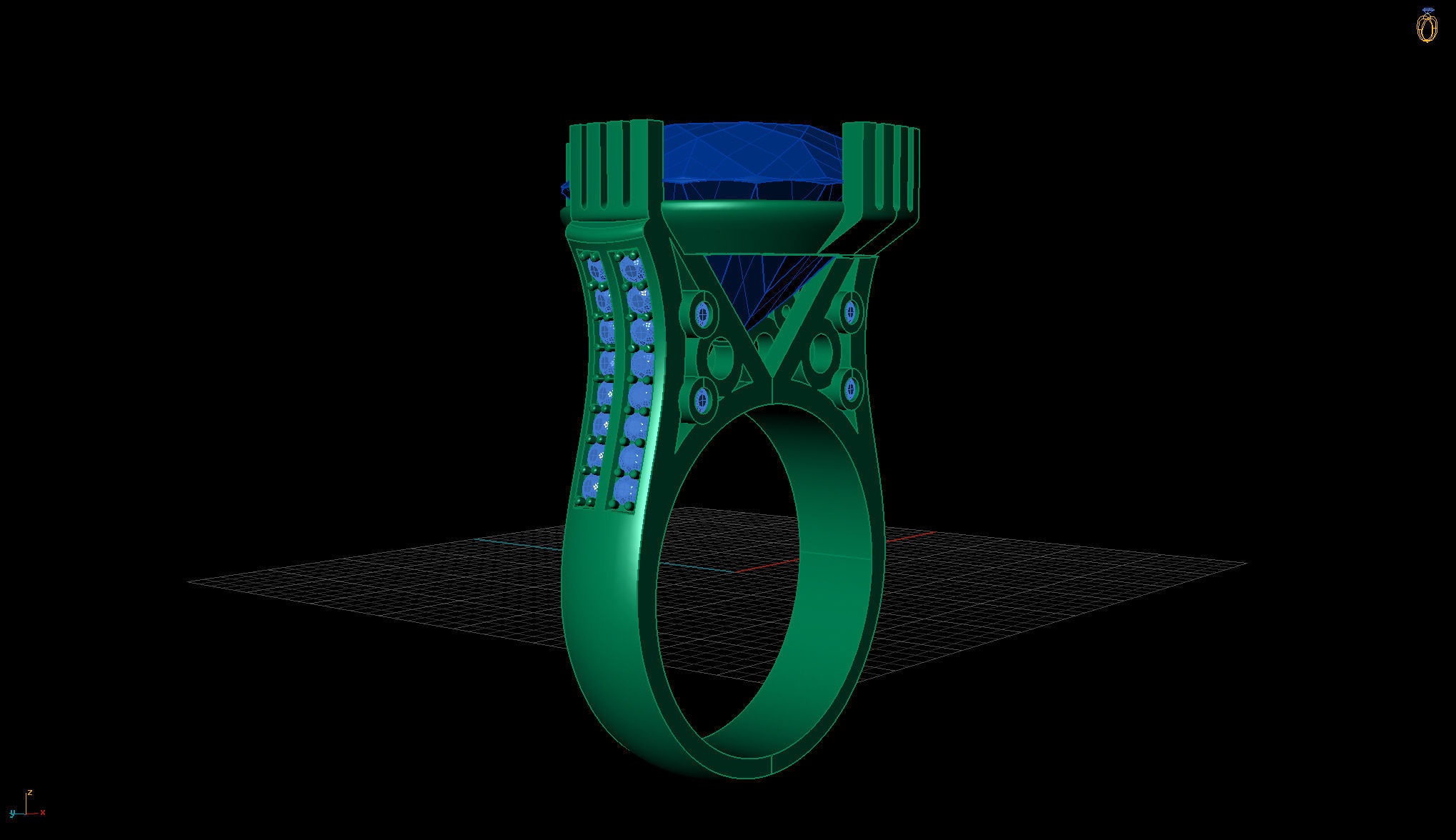 Topaz Ring 3D print model_11