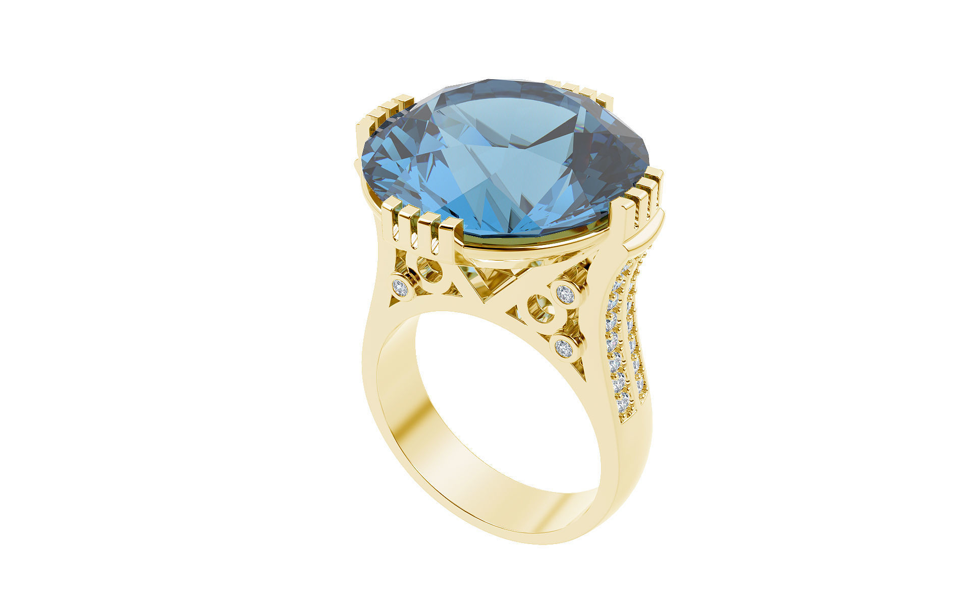 Topaz Ring 3D print model_1