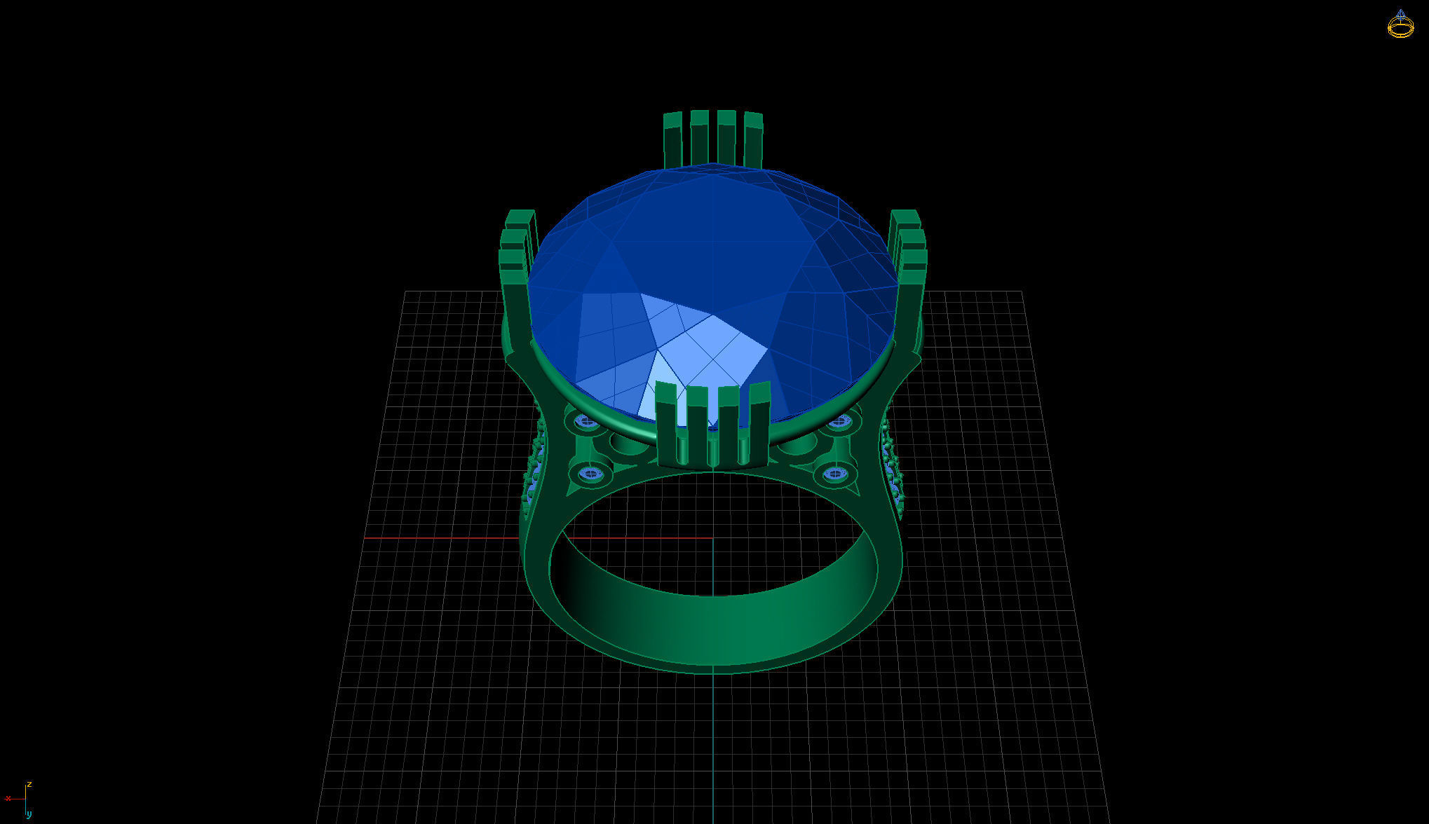 Topaz Ring 3D print model_12