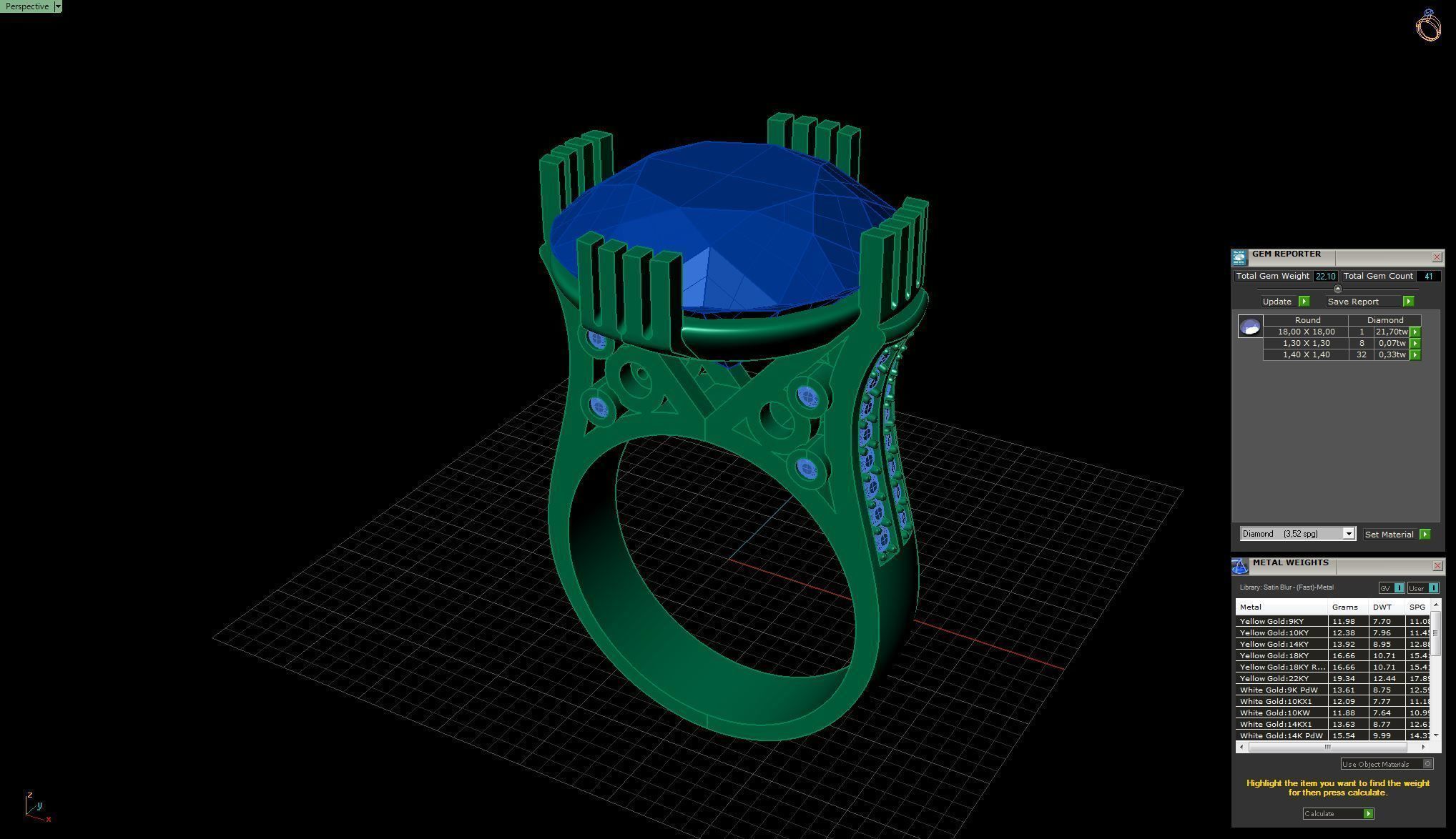 Topaz Ring 3D print model_7