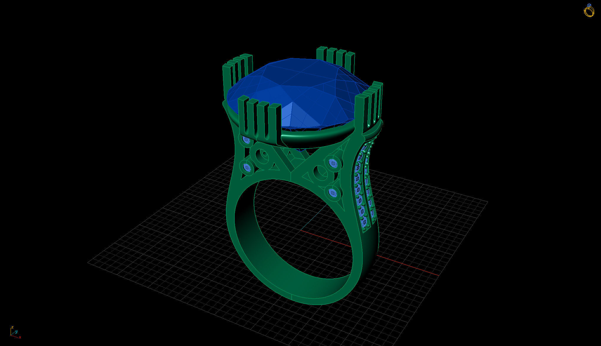 Topaz Ring 3D print model_5