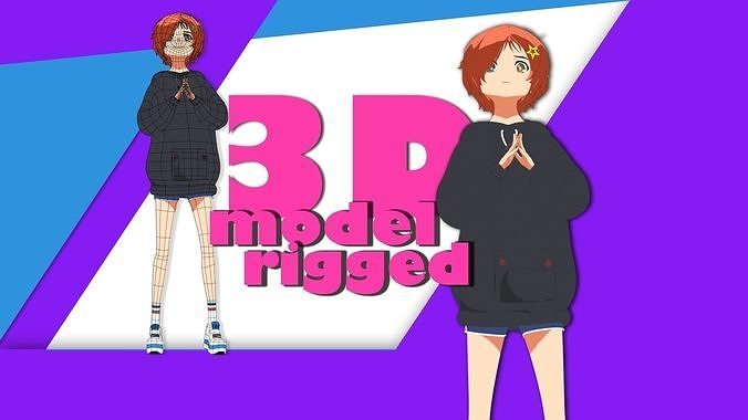 Anime girl 3D model