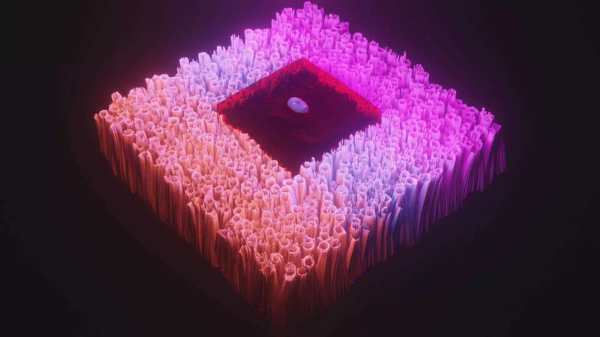 Vision cube made of colored lights Free low-poly 3D model