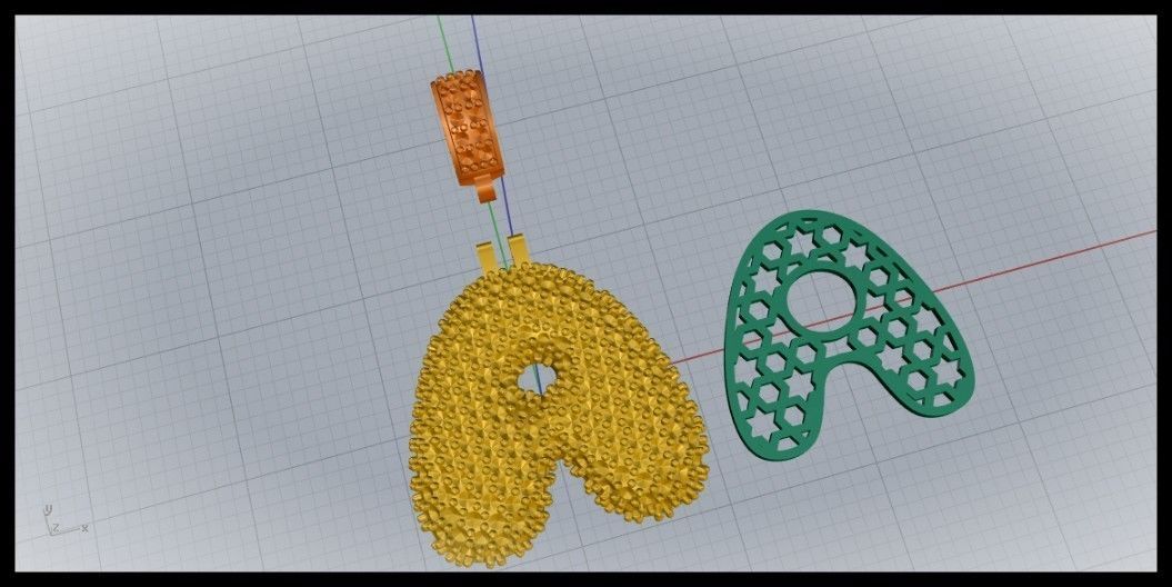 BUBBLE A LETTER  3D print model_9