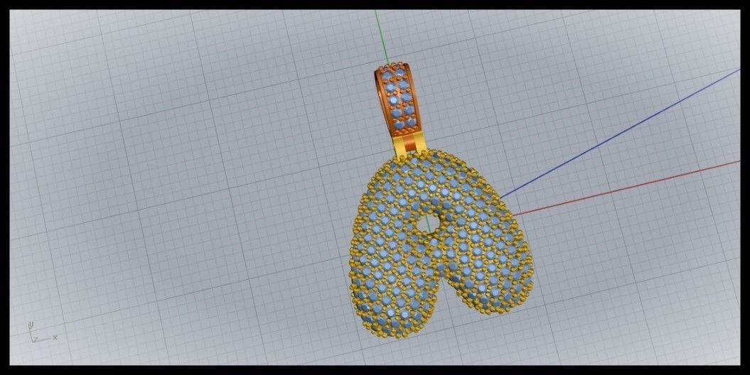 BUBBLE A LETTER  3D print model_1