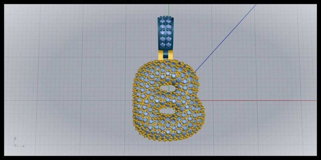 BUBBLE B LETTER 3D print model_7