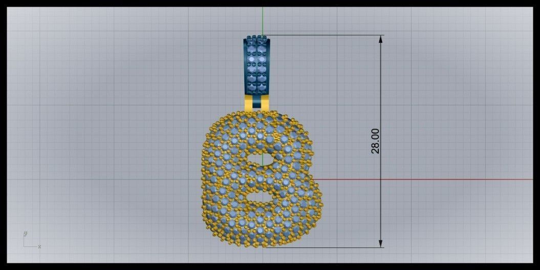 BUBBLE B LETTER 3D print model_8