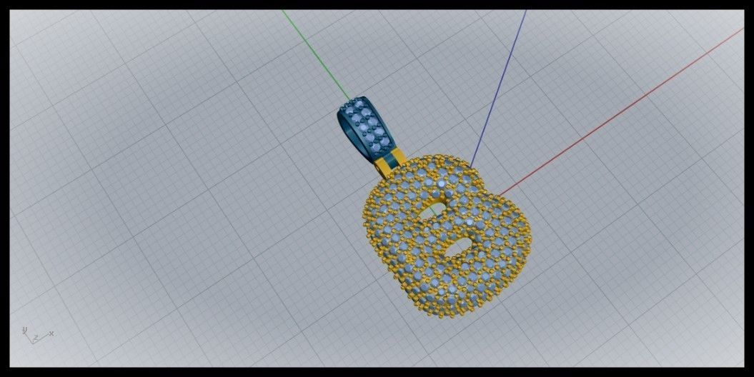 BUBBLE B LETTER 3D print model_1