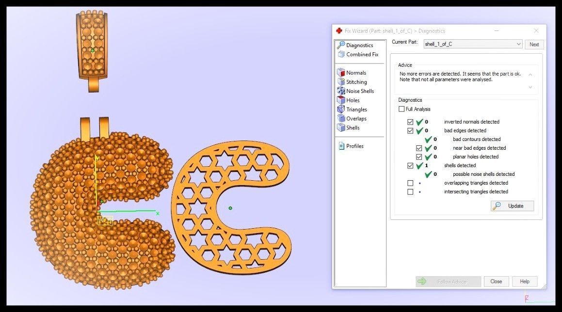 BUBBLE C LETTER 3D print model_2
