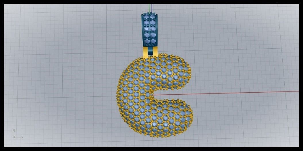 BUBBLE C LETTER 3D print model_7