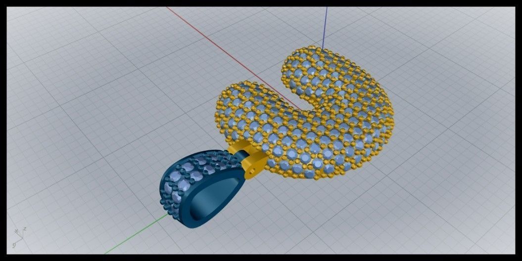 BUBBLE C LETTER 3D print model_5