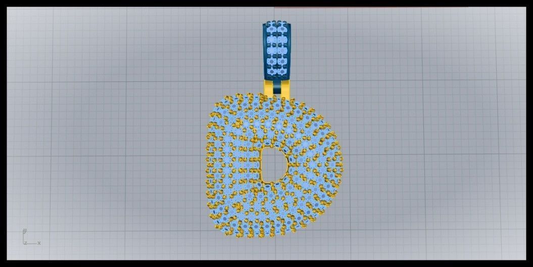 BUBBLE D LETTER 3D print model_7