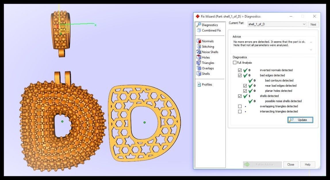 BUBBLE D LETTER 3D print model_2