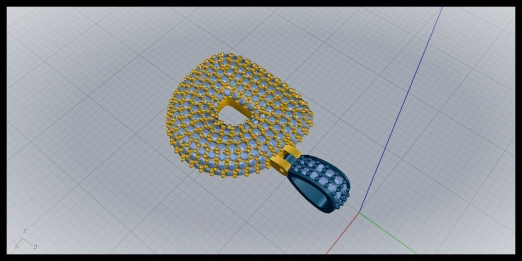 BUBBLE D LETTER 3D print model_6