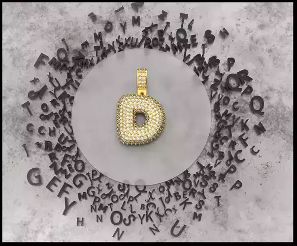 BUBBLE D LETTER 3D print model