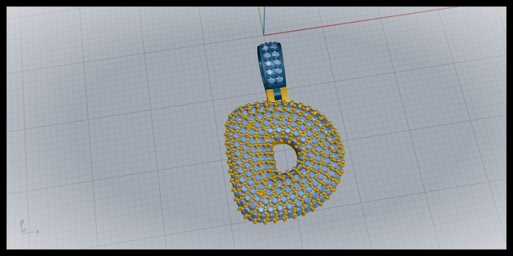 BUBBLE D LETTER 3D print model_1