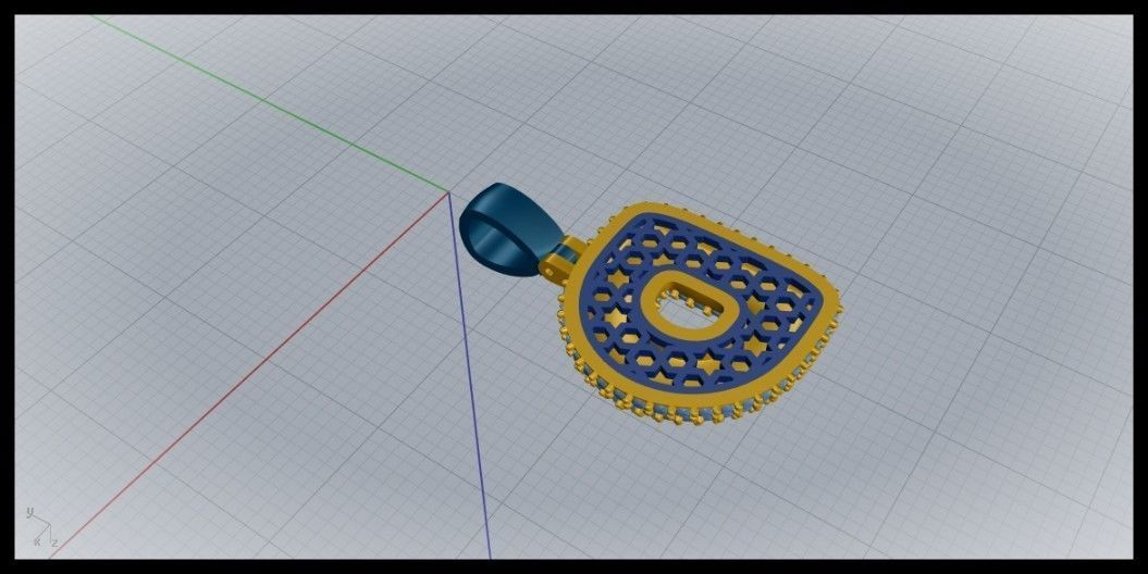 BUBBLE D LETTER 3D print model_11