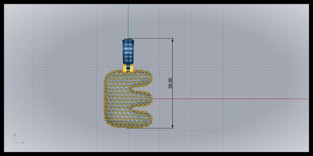 BUBBLE E LETTER 3D print model_8
