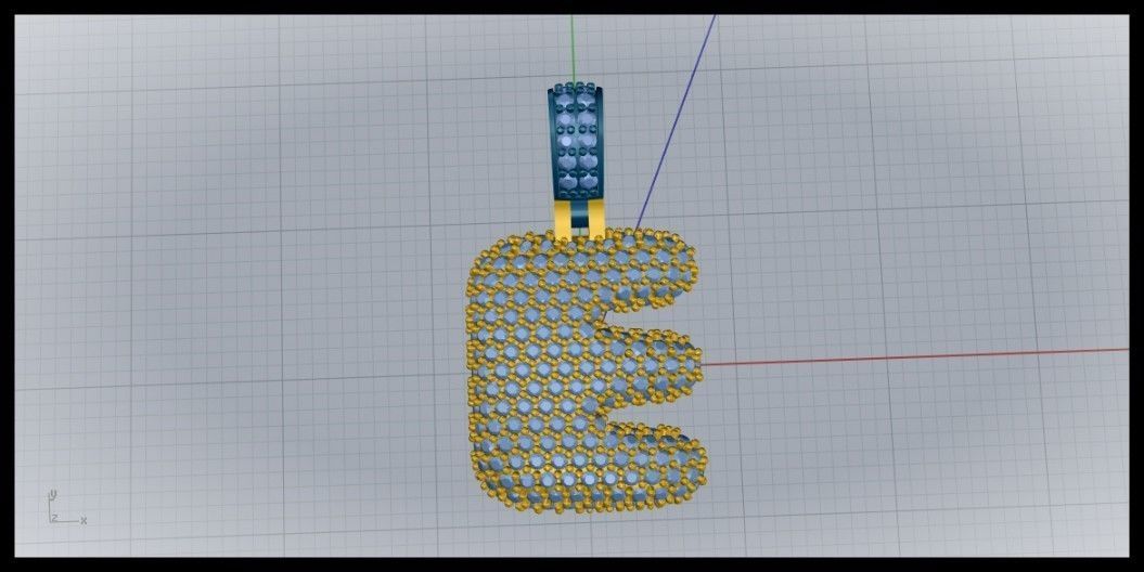 BUBBLE E LETTER 3D print model_7