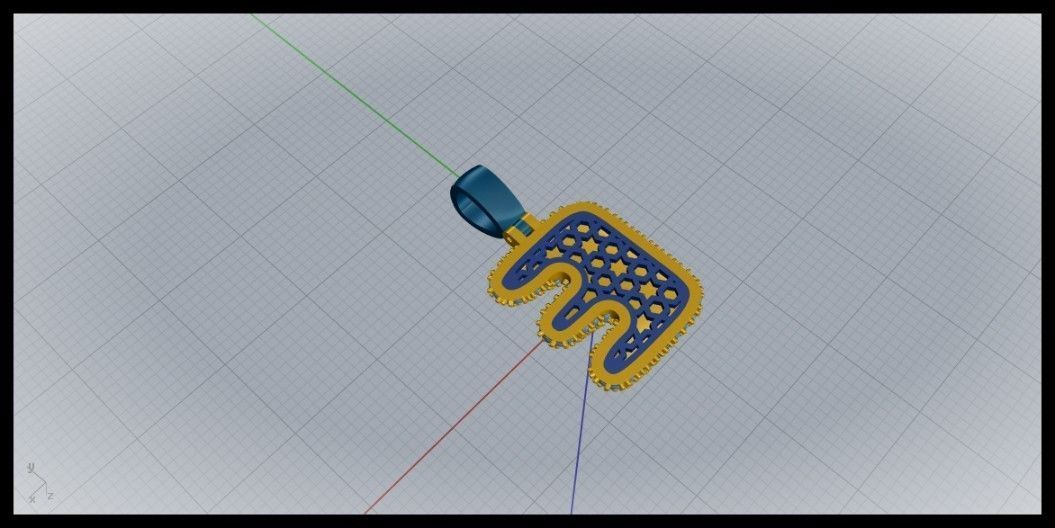 BUBBLE E LETTER 3D print model_11