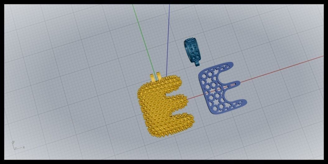 BUBBLE E LETTER 3D print model_10